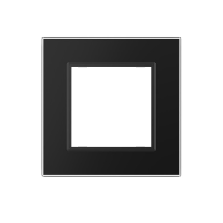 Plaque de finition en verre 1 poste – Noir Mat – Série SR