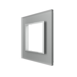 Plaque de finition en verre 1 poste – Gris Mat – Série SR