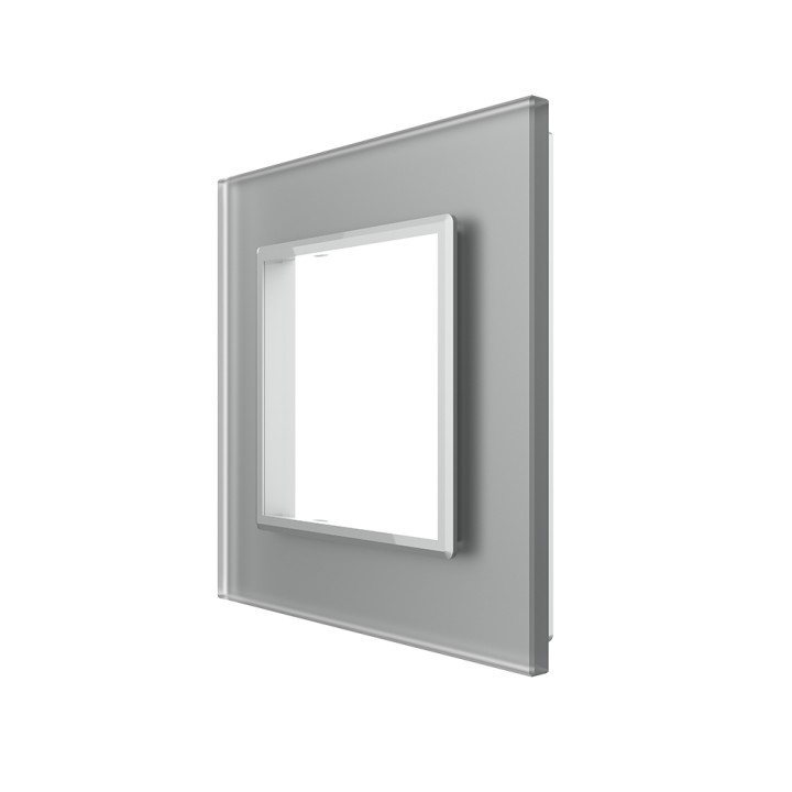 Plaque de finition en verre 1 poste – Gris Mat – Série SR