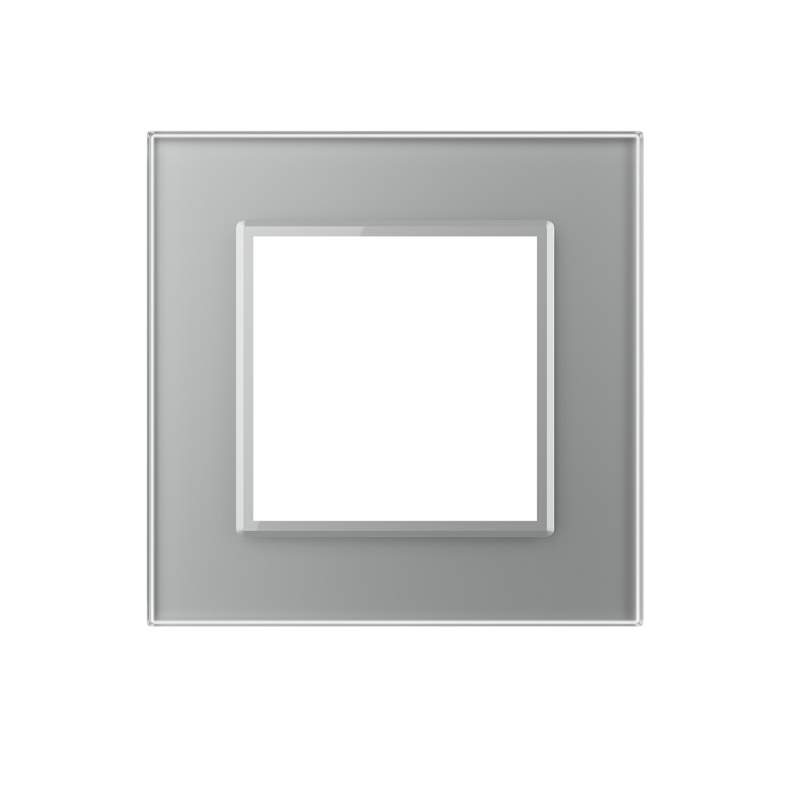Plaque de finition en verre 1 poste – Gris Mat – Série SR