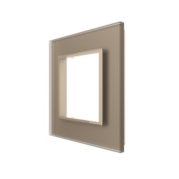 Plaque de finition en verre 1 poste – Doré Mat – Série SR