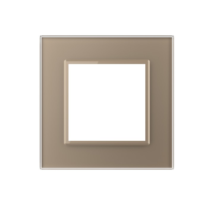 Plaque de finition en verre 1 poste – Doré Mat – Série SR