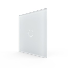 Plaque de finition en verre tactile 1 Bouton – Blanc Mat