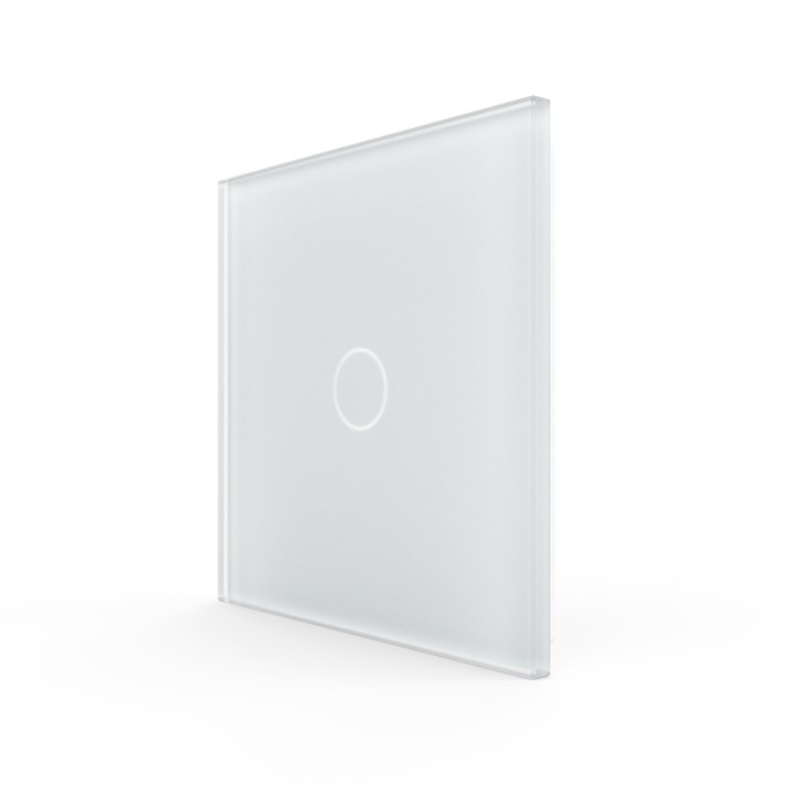 Plaque de finition en verre tactile 1 Bouton – Blanc Mat
