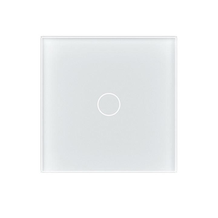 Plaque de finition en verre tactile 1 Bouton – Blanc Mat