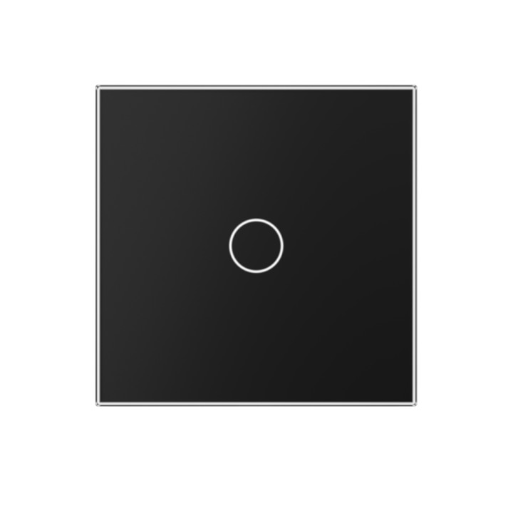 Plaque de finition en verre tactile 1 Bouton – Noir Mat