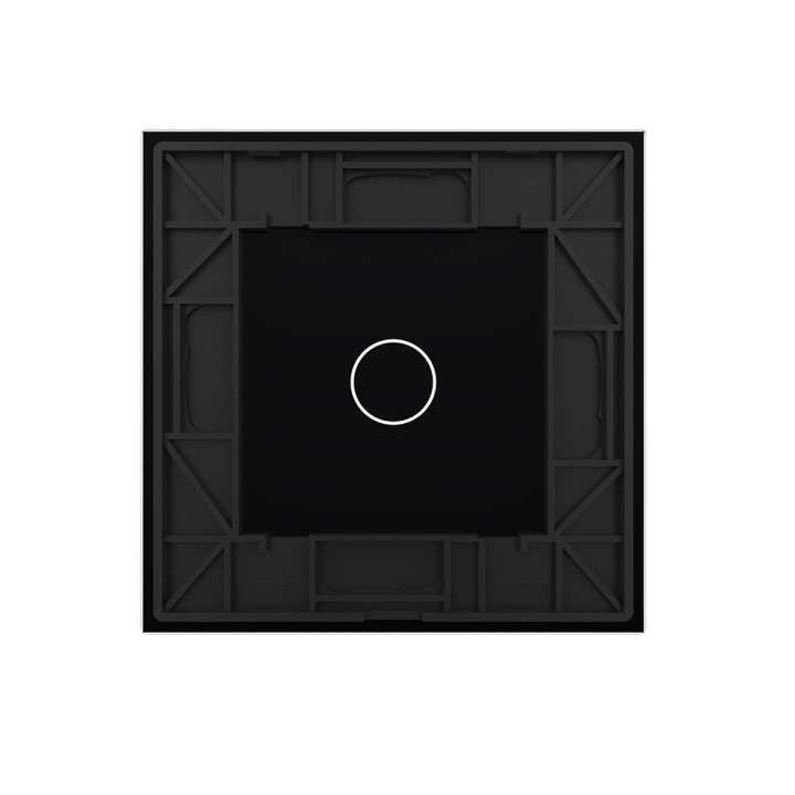 Plaque de finition en verre tactile 1 Bouton – Noir Mat