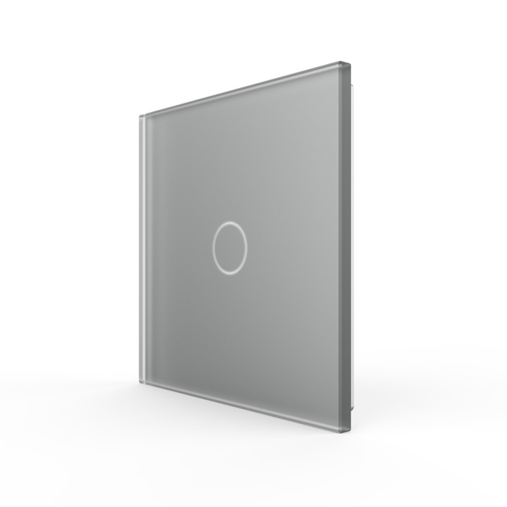 Plaque de finition en verre tactile 1 Bouton – Gris Mat