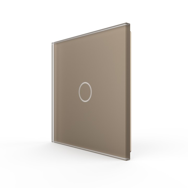 Plaque de finition en verre tactile 1 Bouton – Doré Mat