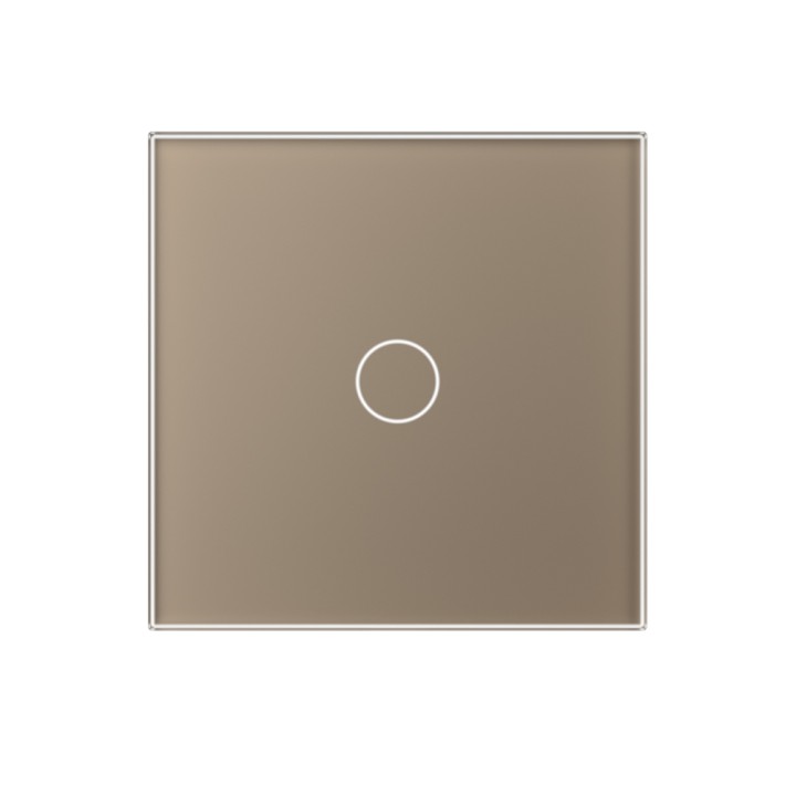 Plaque de finition en verre tactile 1 Bouton – Doré Mat