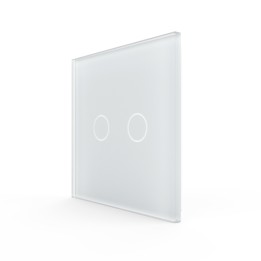 Plaque de finition en verre tactile 2 Boutons – Blanc Mat