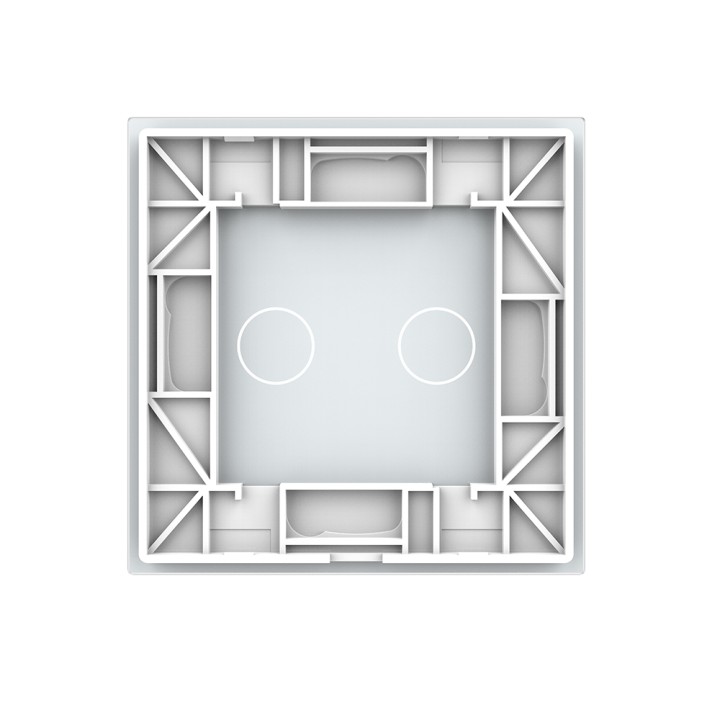 Plaque de finition en verre tactile 2 Boutons – Blanc Mat