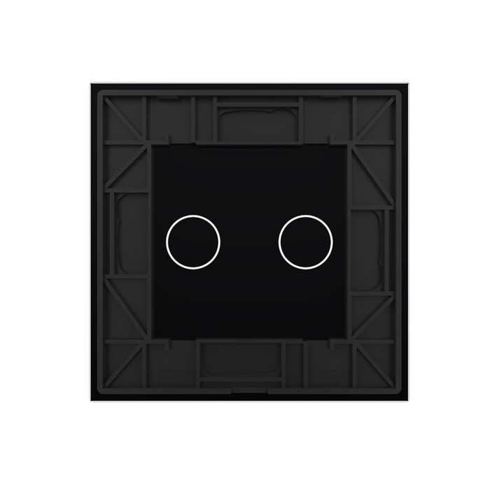 Plaque de finition en verre tactile 2 Boutons – Noir Mat