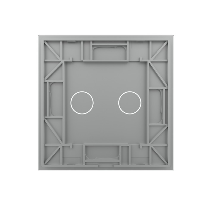 Plaque de finition en verre tactile 2 Boutons – Gris Mat