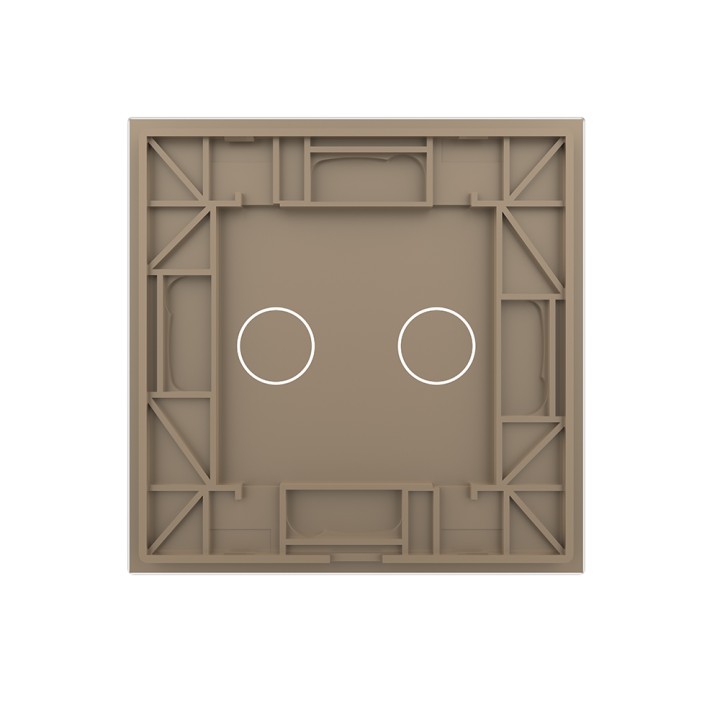 Plaque de finition en verre tactile 2 Boutons – Doré Mat