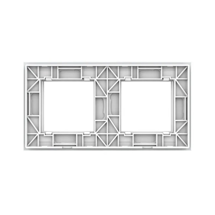 Plaque de finition en verre 2 postes – Blanc Brillant