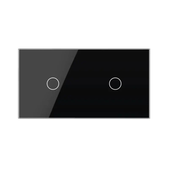 Plaque Double de finition en verre trempé – Noir Brillant