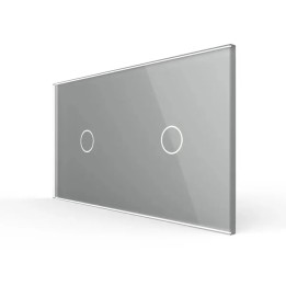 Plaque Double de finition en verre trempé – Gris Brillant