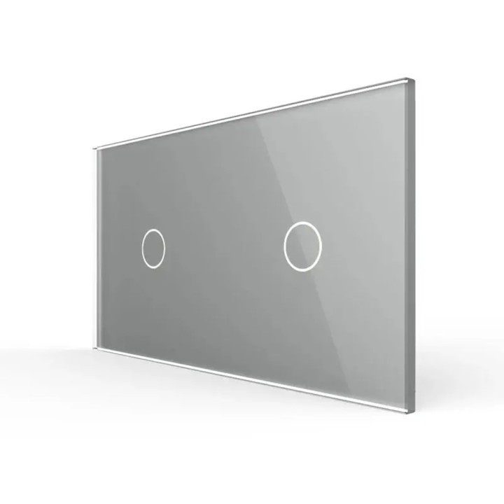 Plaque Double de finition en verre trempé – Gris Brillant