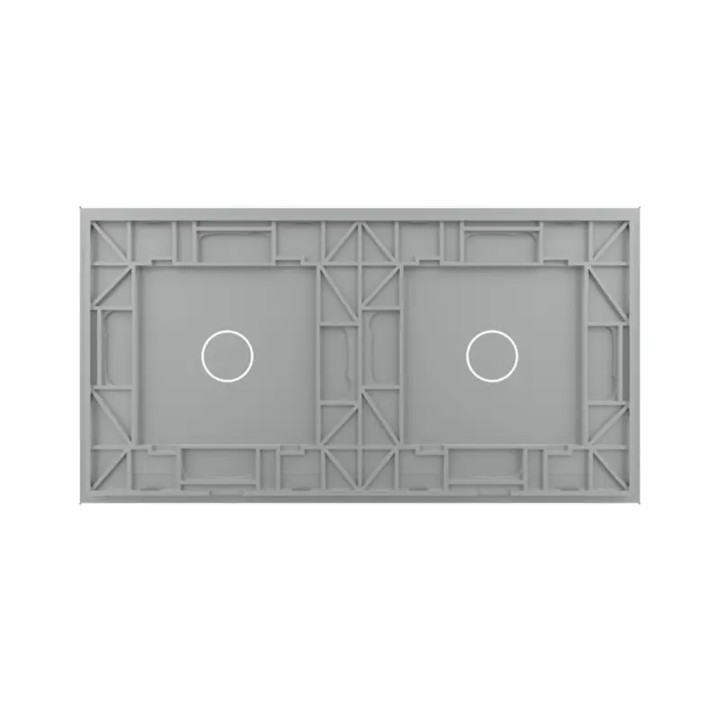 Plaque Double de finition en verre trempé – Gris Brillant