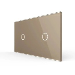 Plaque Double de finition en verre trempé – Doré Brillant