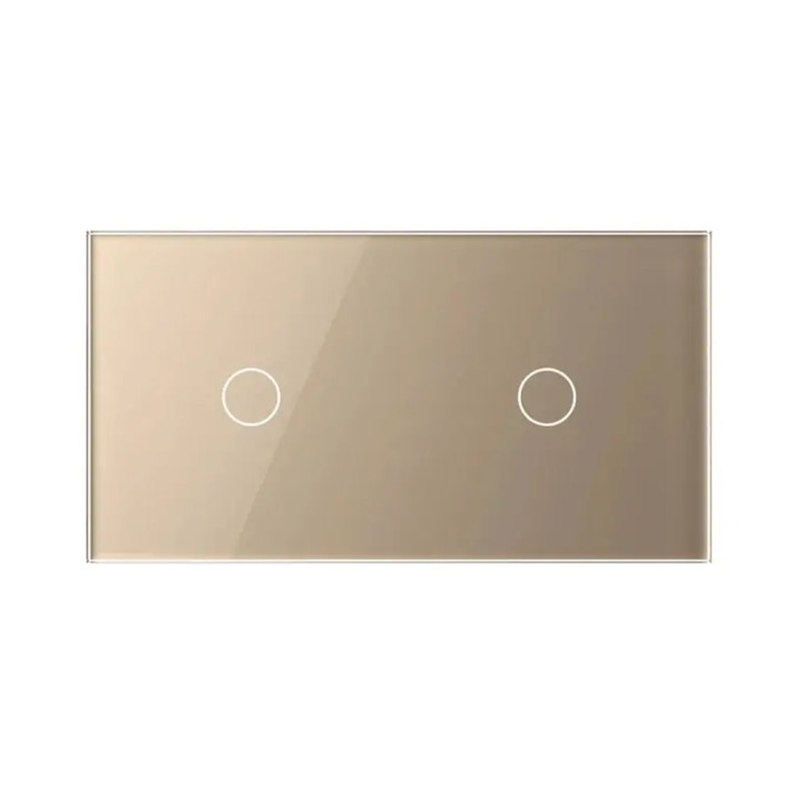 Plaque Double de finition en verre trempé – Doré Brillant