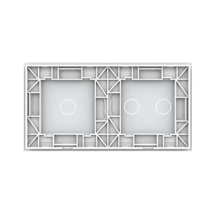 Plaque de finition en verre trempé 1 + 2 Boutons – Blanc Brillant