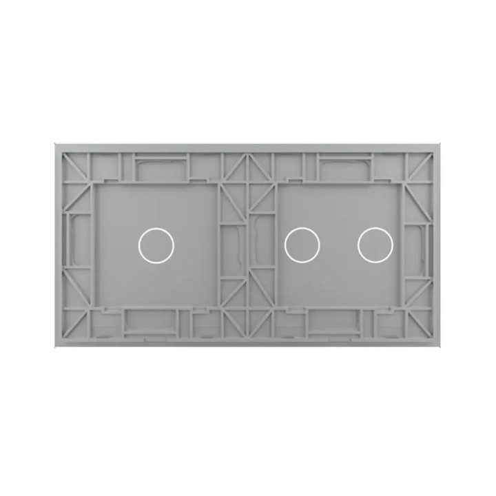 Plaque de finition en verre trempé 1 + 2 Boutons – Gris Brillant