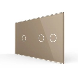 Plaque de finition en verre trempé 1 + 2 Boutons – Doré Brillant