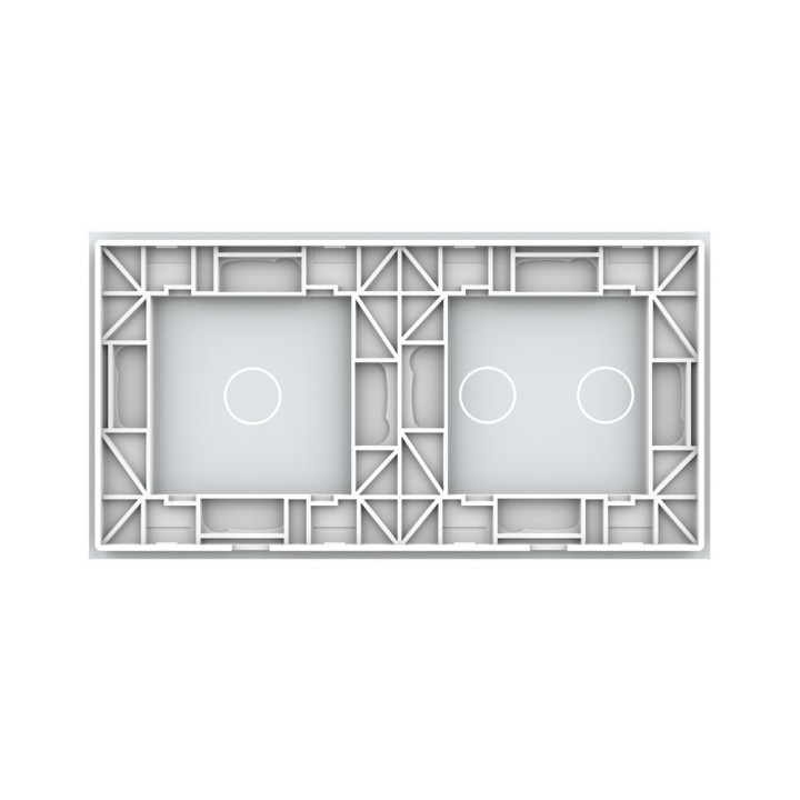Plaque de finition en verre trempé 2 + 1 Boutons – Blanc Brillant