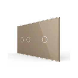 Plaque de finition en verre trempé 2 + 1 Boutons – Doré Brillant