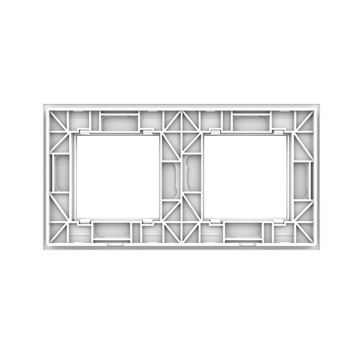 Plaque de finition en verre 2 postes – Blanc Mat