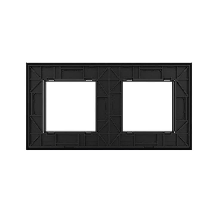Plaque de finition en verre 2 postes – Noir Mat