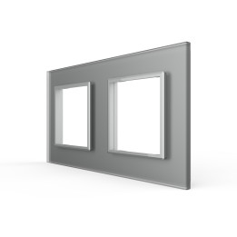 Plaque de finition en verre 2 postes – Gris Mat