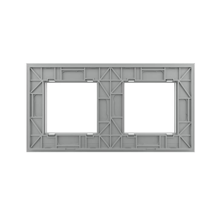 Plaque de finition en verre 2 postes – Gris Mat
