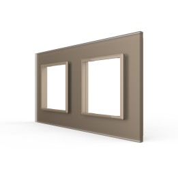 Plaque de finition en verre 2 postes – Doré Mat