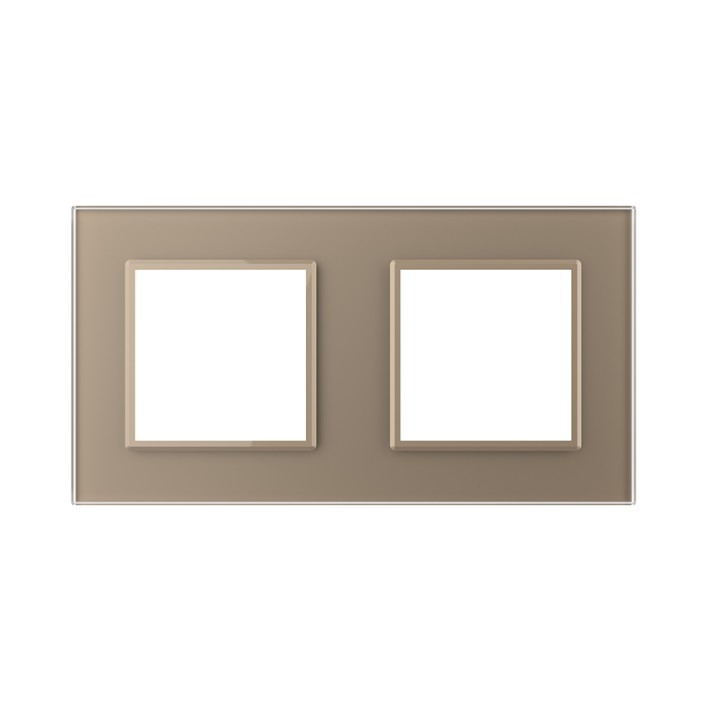 Plaque de finition en verre 2 postes – Doré Mat