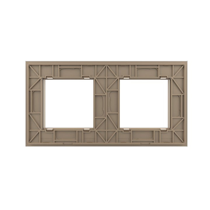Plaque de finition en verre 2 postes – Doré Mat
