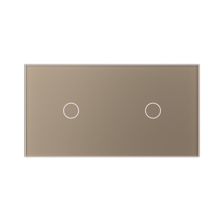 Plaque Double de finition en verre trempé – Doré Mat