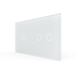 Plaque de finition en verre trempé 1 + 2 Boutons – Blanc Mat