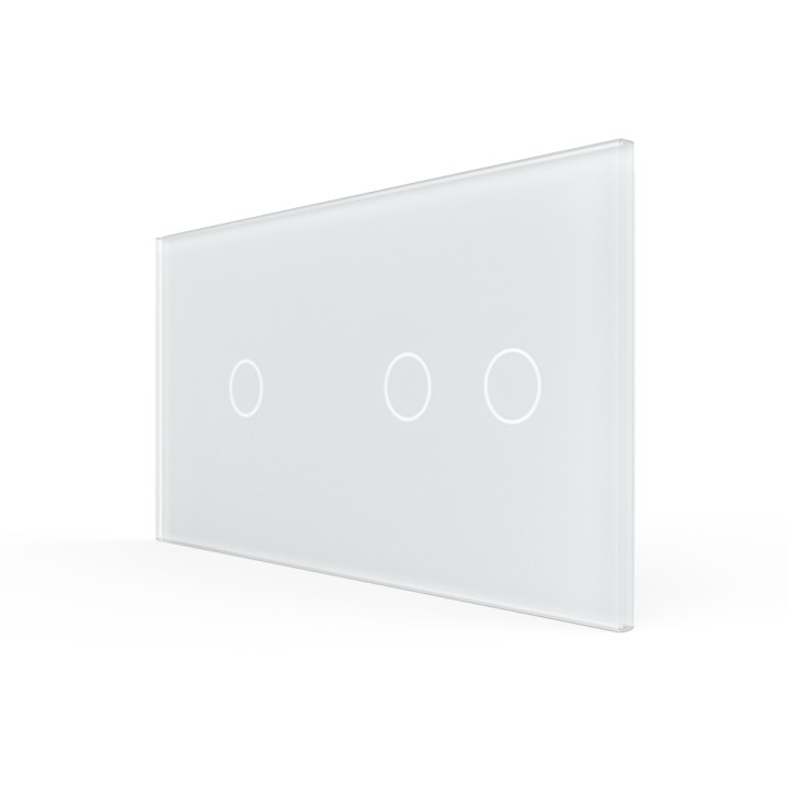 Plaque de finition en verre trempé 1 + 2 Boutons – Blanc Mat
