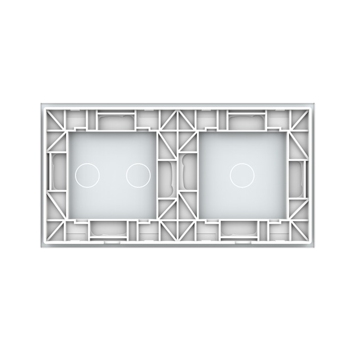 Plaque de finition en verre trempé 1 + 2 Boutons – Blanc Mat