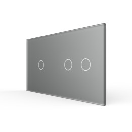Plaque de finition en verre trempé 1 + 2 Boutons – Gris Mat