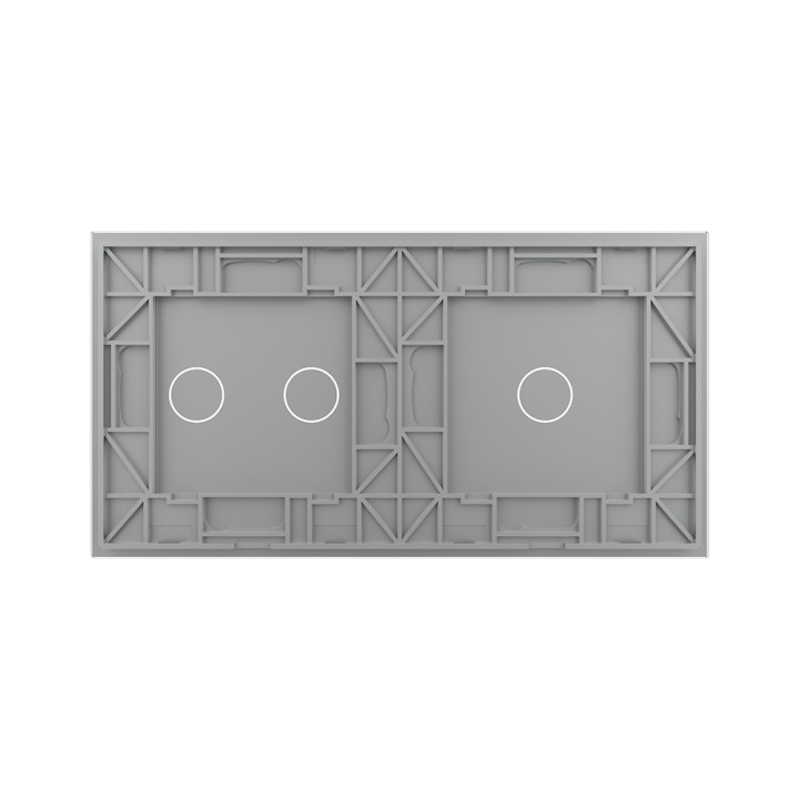 Plaque de finition en verre trempé 1 + 2 Boutons – Gris Mat