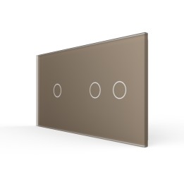 Plaque de finition en verre trempé 1 + 2 Boutons – Doré Mat