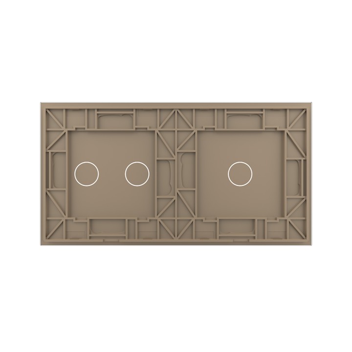 Plaque de finition en verre trempé 1 + 2 Boutons – Doré Mat