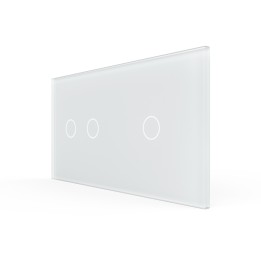 Plaque de finition en verre trempé 2 + 1 Boutons – Blanc Mat