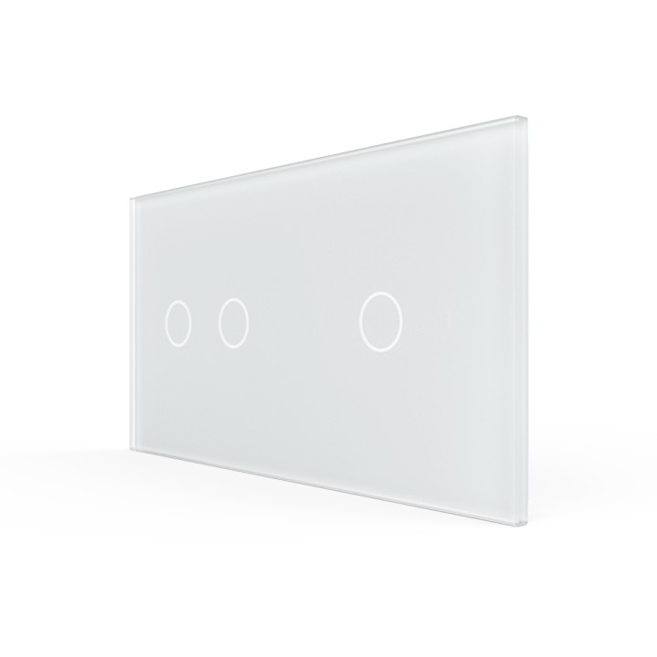Plaque de finition en verre trempé 2 + 1 Boutons – Blanc Mat