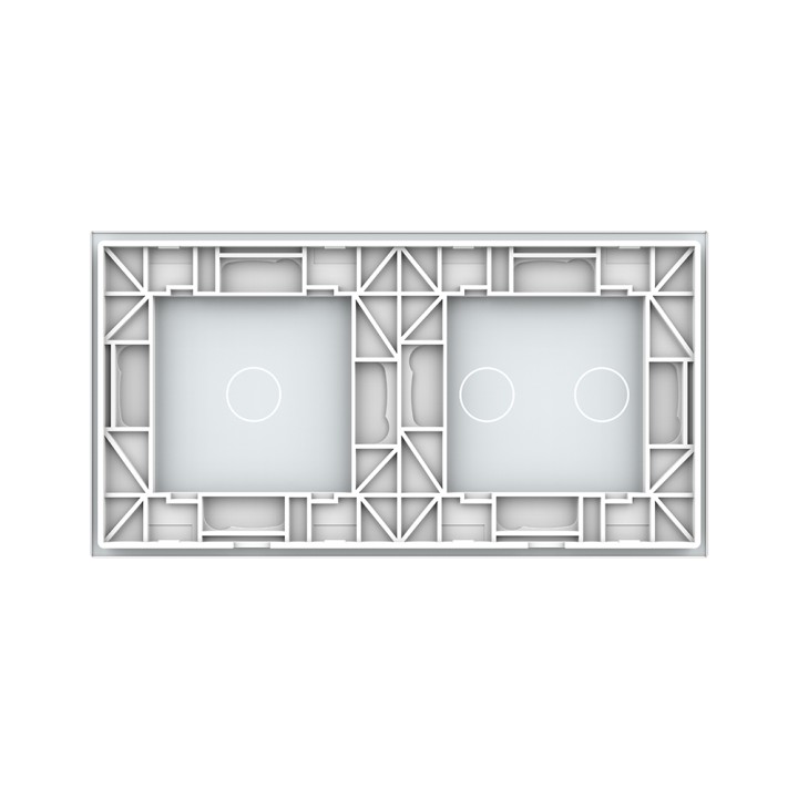 Plaque de finition en verre trempé 2 + 1 Boutons – Blanc Mat