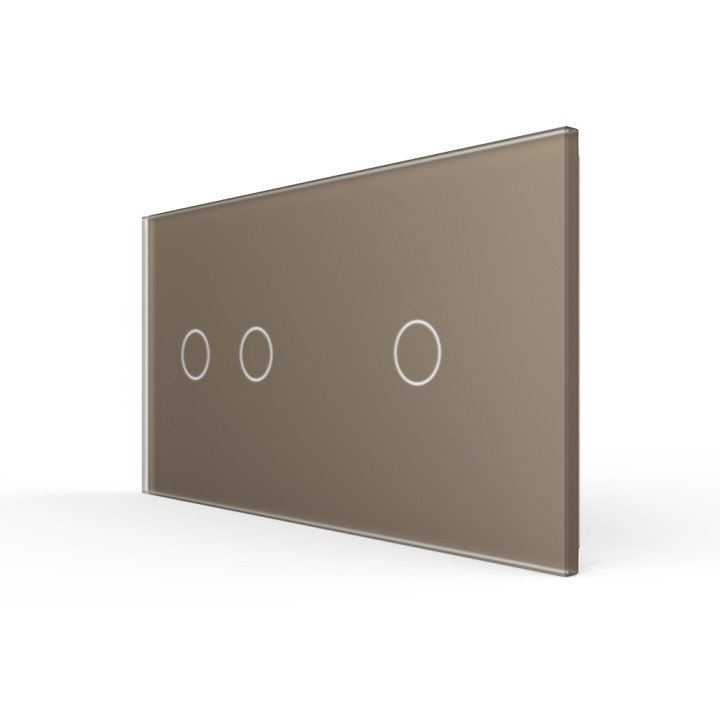 Plaque de finition en verre trempé 2 + 1 Boutons – Doré Mat